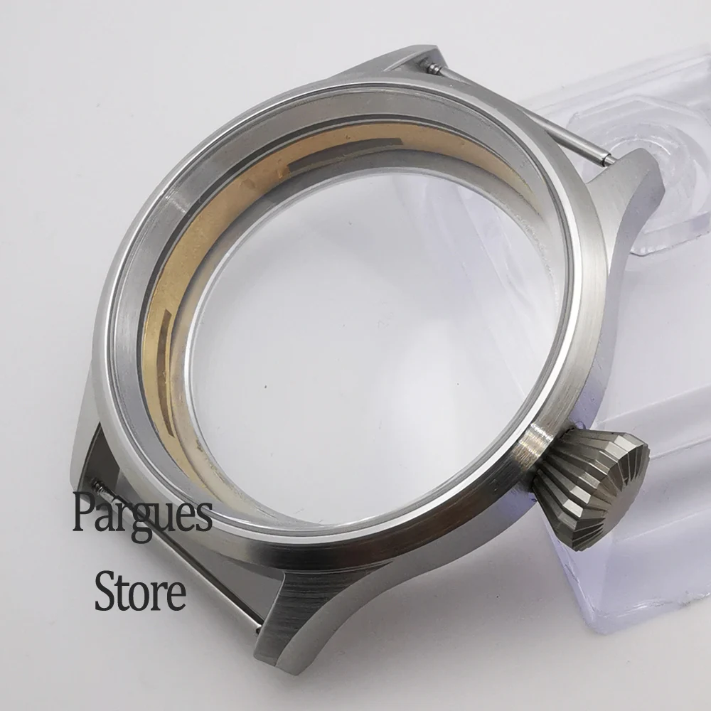 43mm sapphire glass sterile watch case dial hands fit ETA 6497 Seagull ST36 manual winding movement