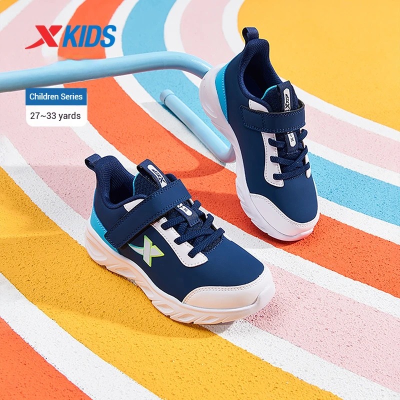 

Xtep Kid's Sports Shoes 2025 Summer Durable Velcro Casual Shoes Shock-Absorption Fashion Soft Sole Leather Sneakers 676416119662