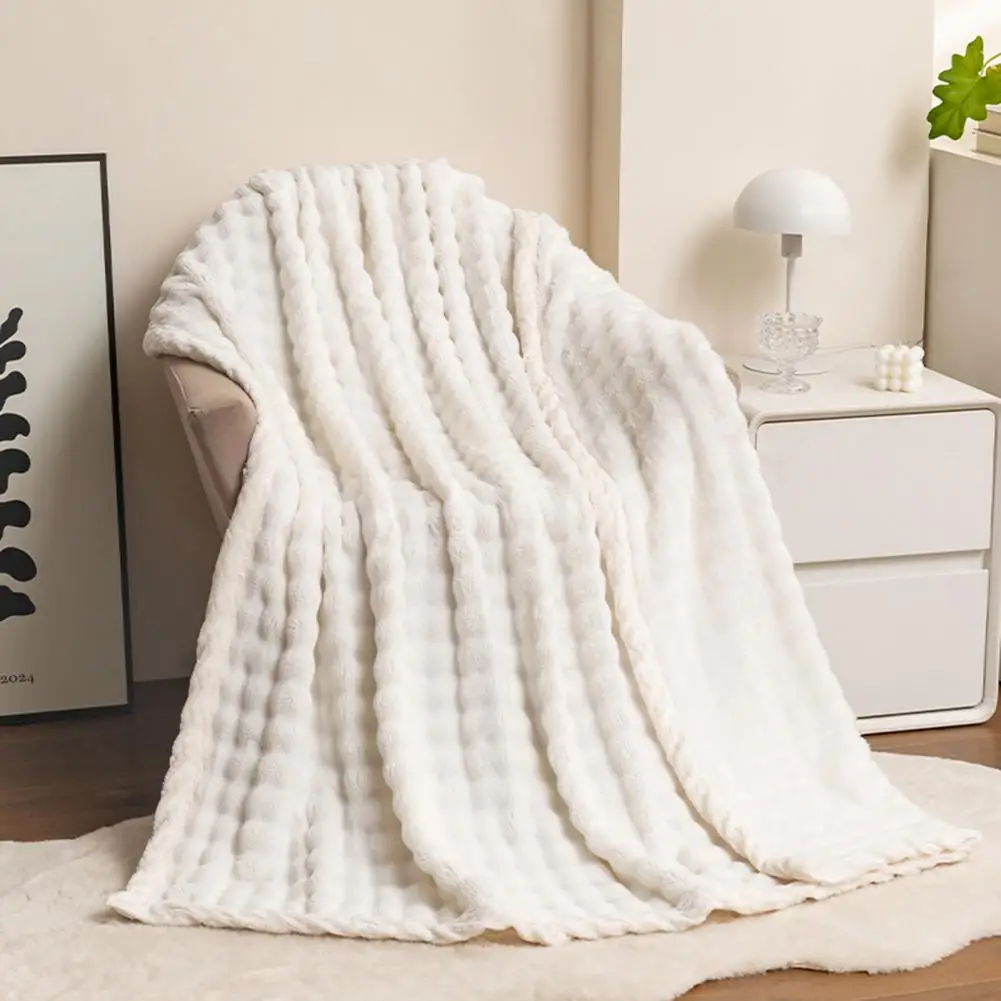 

Comfortable Durable Bedding Breathable Durable Summer Throw Blanket Skin-friendly Couch Fleece Bedding Blanket with Solid Color