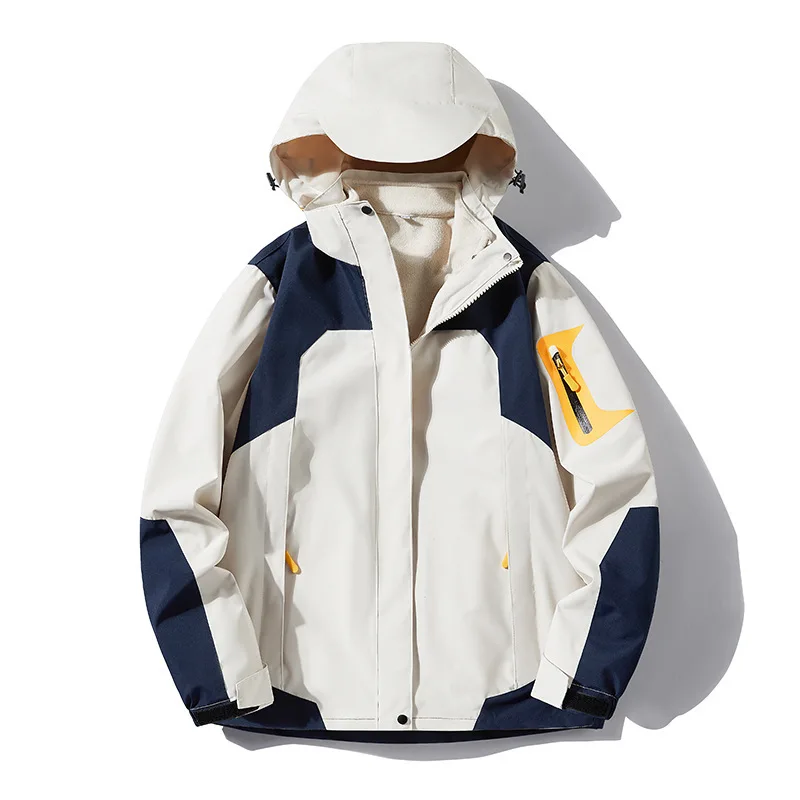 

Мужская съемная двухсекционная уличная куртка 3-в-1 — водонепроницаемая ветрозащитная флисовая подкладка