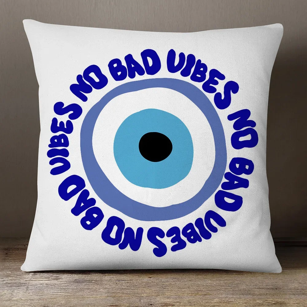 Greek Turkish Evil Eye Hamsa Hand Cushion Covers Middle East Fortune Amulets Print Decorative Sofa Throw Pillow Case