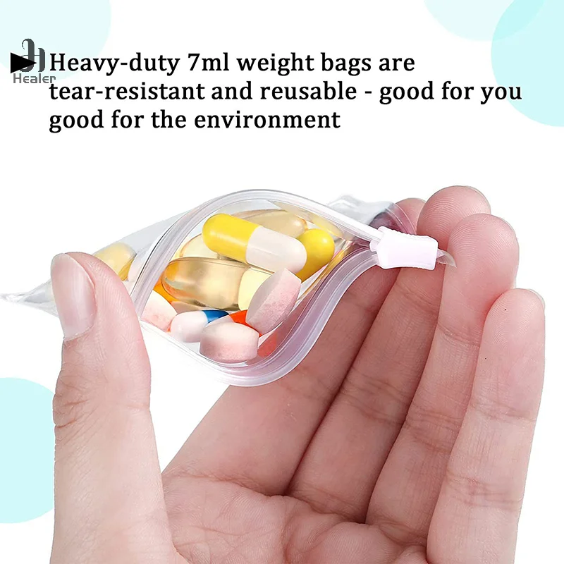 jewelry Pouch Bags Zippered Pill Pouch Reusable Pill Bags Clear Plastic Pill Bags Self Sealing Travel Medicine Organizer Storage