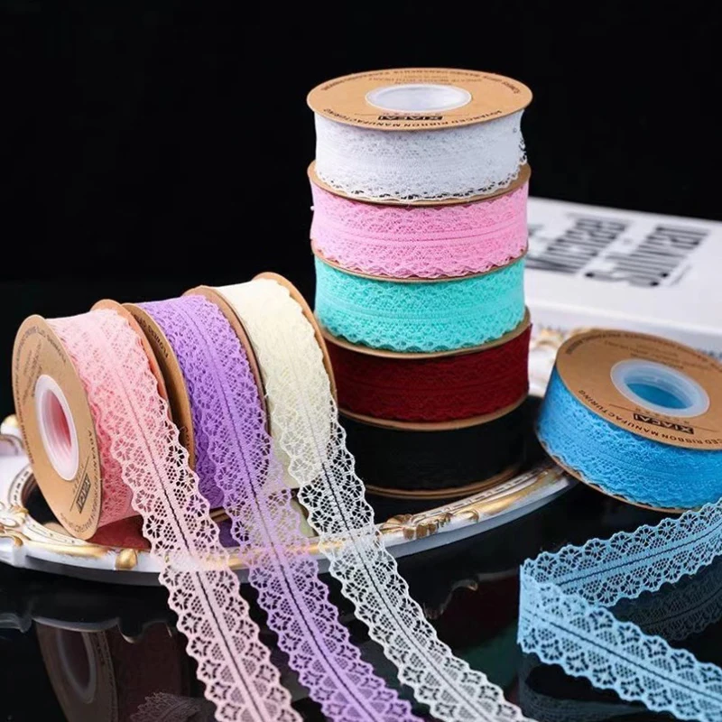 Lace Trim Ribbon 3cm Wide Vintage Pattern Roll Ribbons 25 Yards For Gift Wrapping Valentine's Day Floral DIY Crafts Sewing