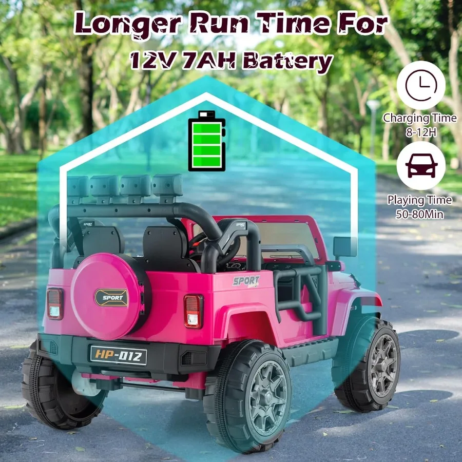 ركوب بمقعدين على شاحنة 12 فولت مركبة كهربية تعمل بالبطارية مع شاشة عرض طاقة للتحكم عن بعد وأضواء LED تعليق القصة S #3