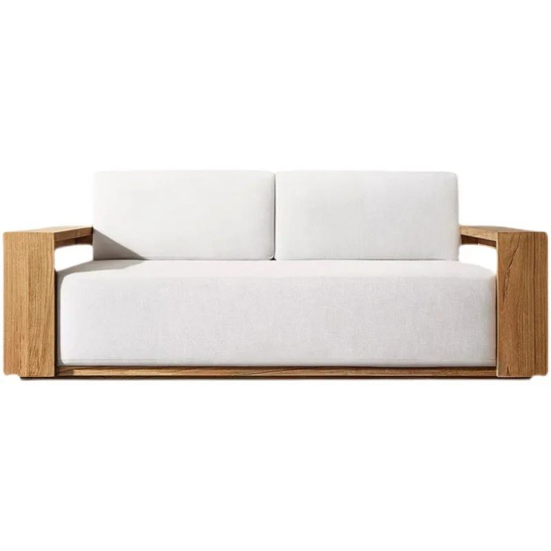 

Nordic outdoor anti-corrosion sunscreen sofa, open-air balcony, high-end solid wood leisure courtyard, American garden combinati