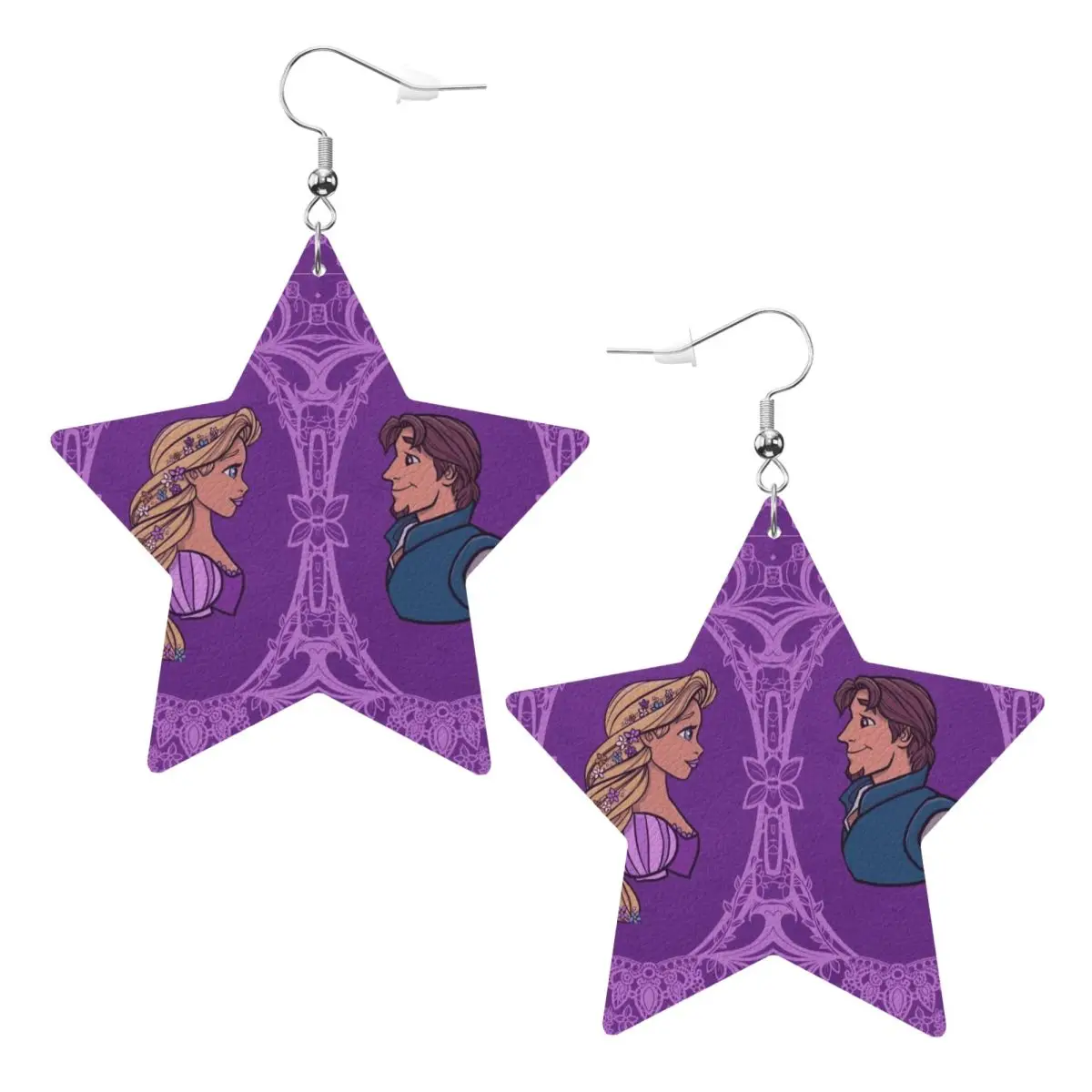 

Custom Princess Tangled Leather Earrings for Women Cartoon Funny Dangle Earrings Jewelry Accessories