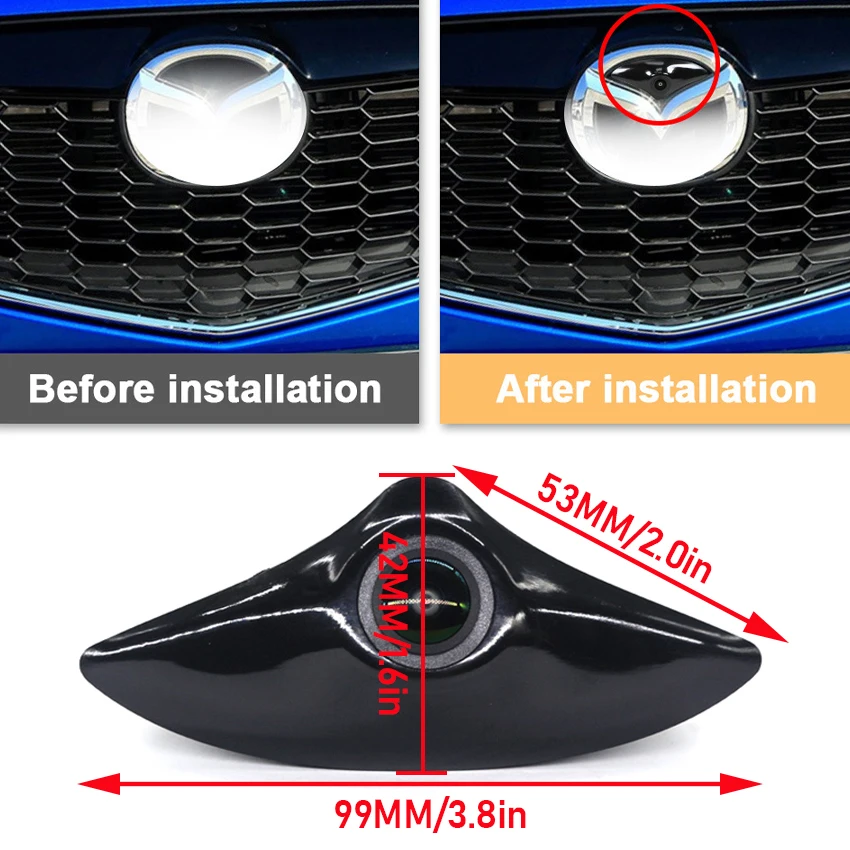 1080P 140 ° Car Front View Camera For Mazda CX5 CX-5 KE 2012 2013 2014 2015 2016 Fisheye Lens Night Vision Forward Logo Camera