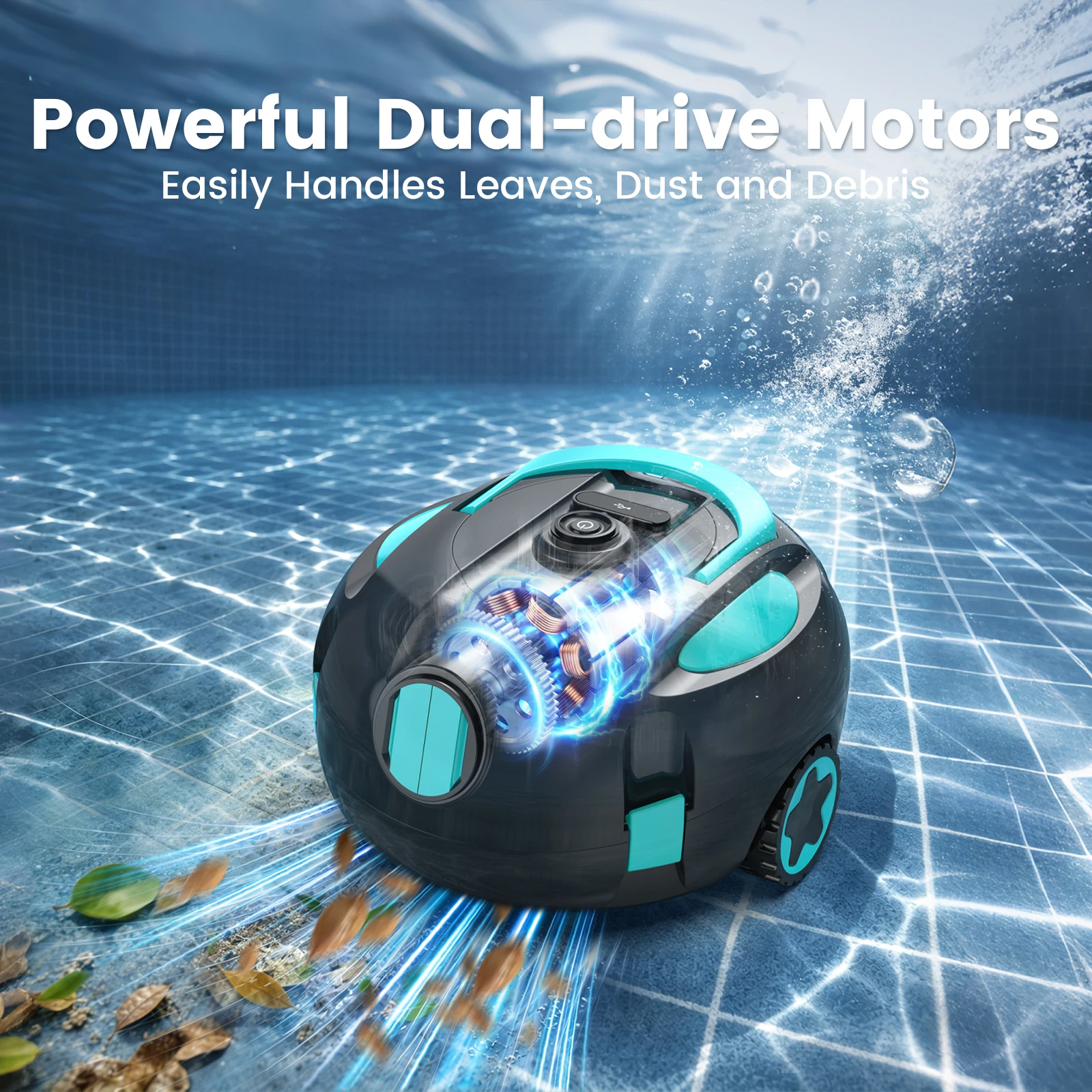 Vastorm H1 Pool Vacuum Robot Automatic Pool Cleaner 120 Mins Working Time Self-Parking Dual Motor for Pool Cleaning