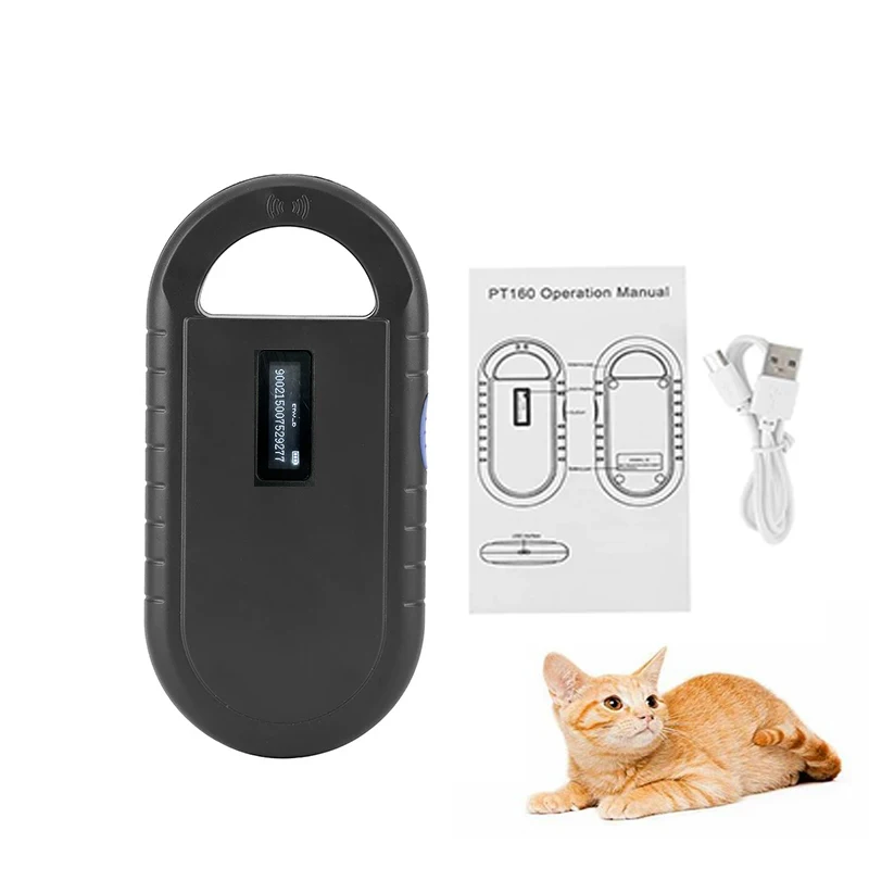 Handheld 134,2 kHz 125kHz Tier RFID Reader Haustier Katze Hund Mikrochip Scanner FDX-B Glas Chip USB/Bluetooth Tag Reader mit Tags