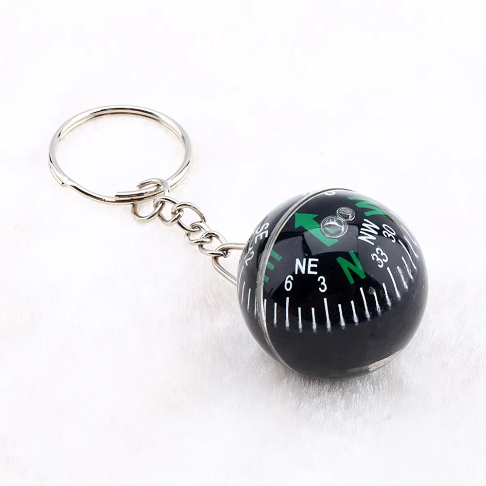 Picture 6: 6 Pcs Durable 28mm Ball Keychain Compass Compact Black Liquid Filled Compass Liquid Filled Ball Keychain Travel Navigation