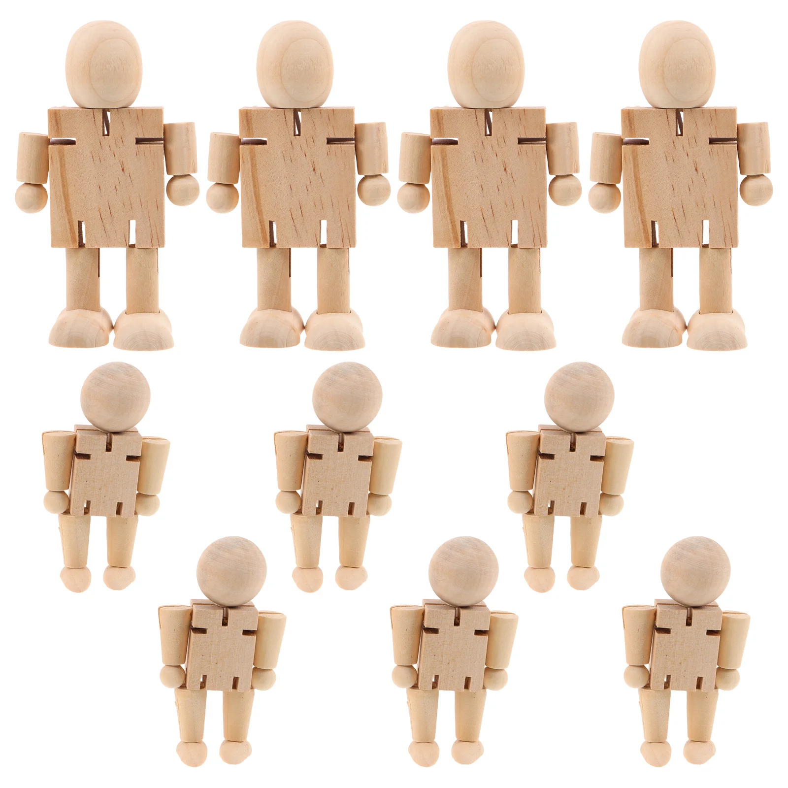 

10Pcs Paintable Wooden Peg DIY Craft Kits Natural Materials Safe Children Fine Motor Skills Wood Puppet Handmade Sculpture