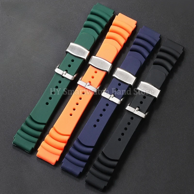 Silicone Watch Strap 20mm 22mm for Seiko SKX007/009 for Casio Diver Bracelet Men Women Sport Waterproof Replacement Wrist Strap