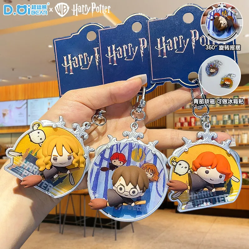 Llavero Giratorio de Anime Oficial de Harry Potter, Bonito Adorno de Colección de Juguetes de Dibujos Animados, Regalos Decorativos
