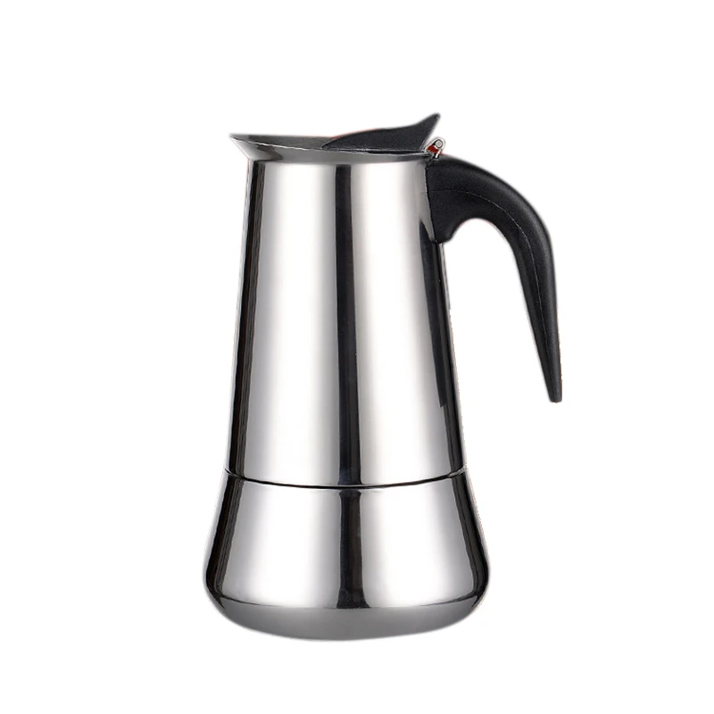 Stainless Steel Induction Stovetop Espresso Maker , Italian Style Coffee with Moka Pot in Modern Chrome-A70Z