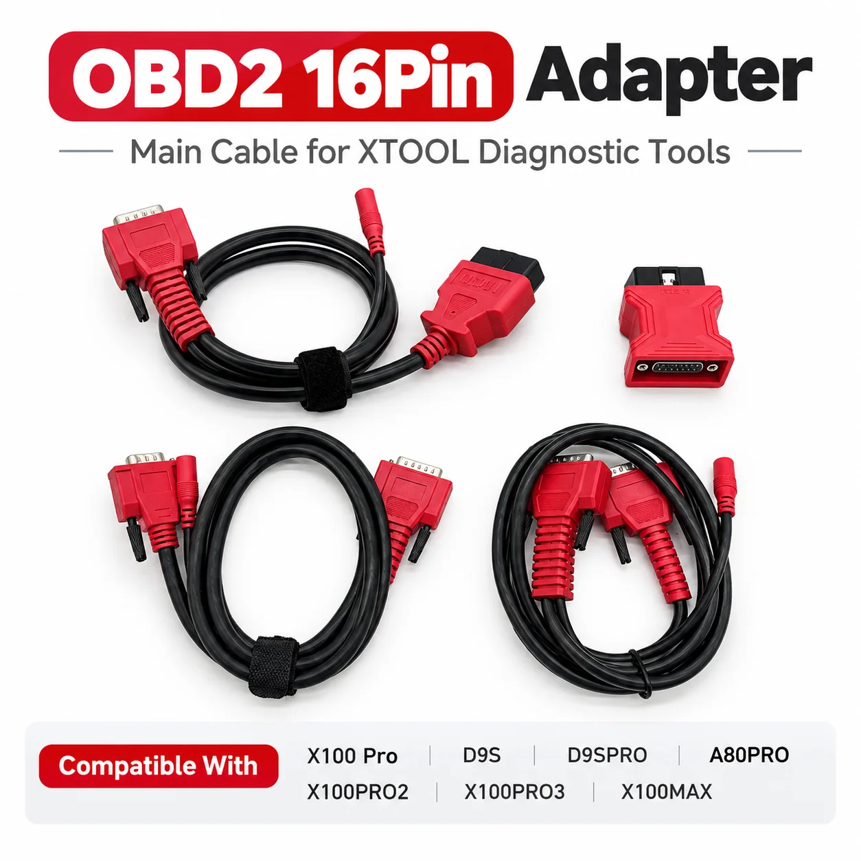 XTOOL OBD2 16PIN Adapter Main Cable for D9S D9SPRO A80PRO X100PRO2 X100PRO3 X100MAX Connector Diagnostic Cable