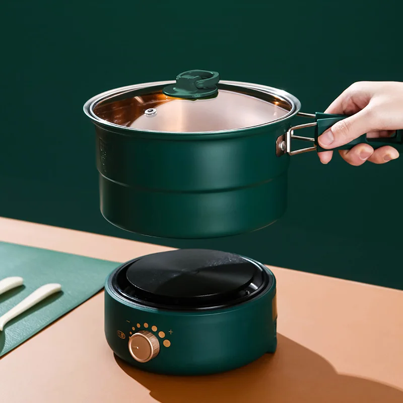ZK30 Electric Cooking Pot Foldable Hotpot Portable Multi-cooker Split Type Rice Cooker Electric Frying Pan For Home Travel 1.6L