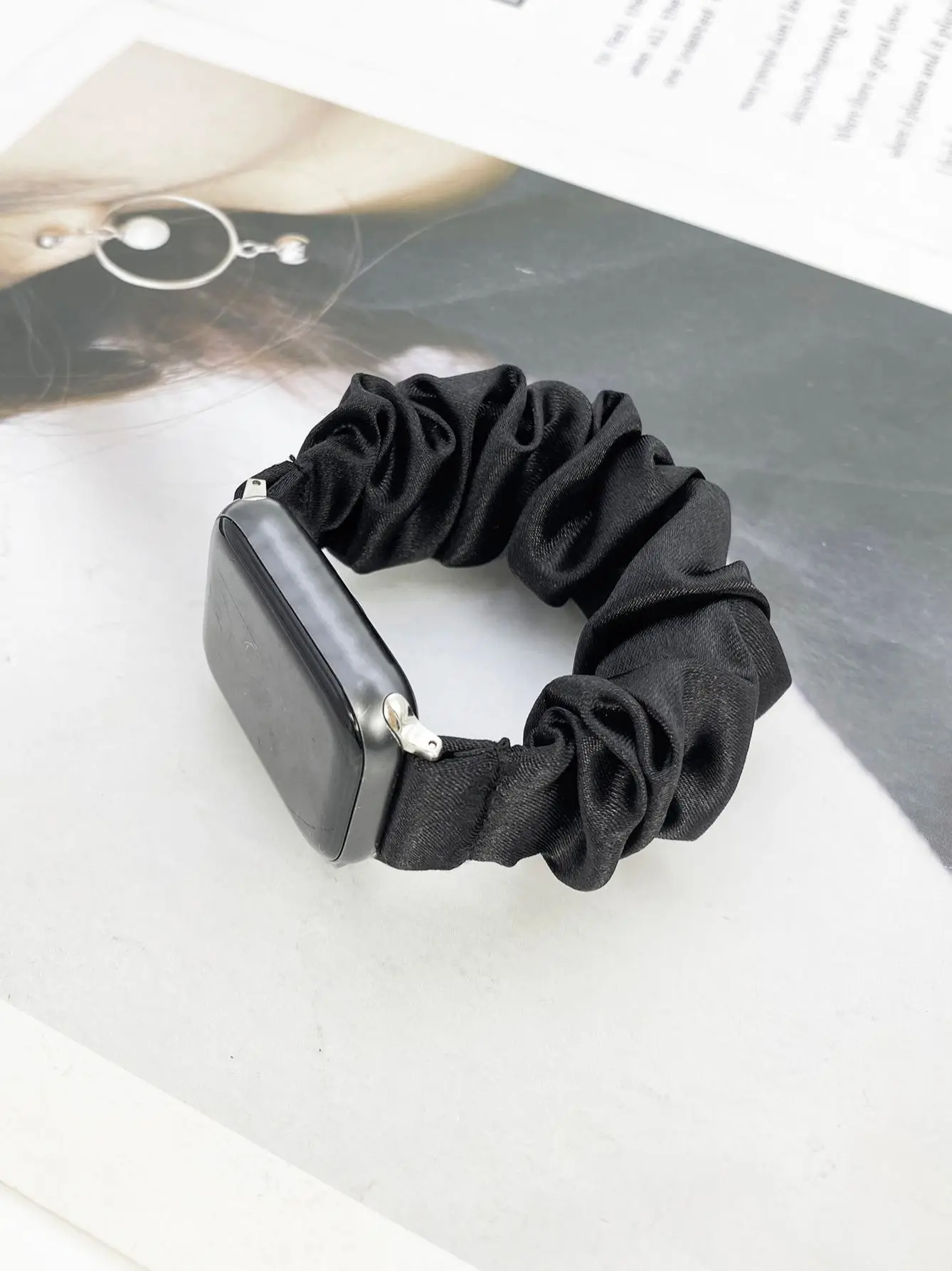 Compatible for Apple Watch Band Scrunchie 38/40/41mm42/44/45mm Cute  Elastic Solo Loop Bands Women Bracelet Strap