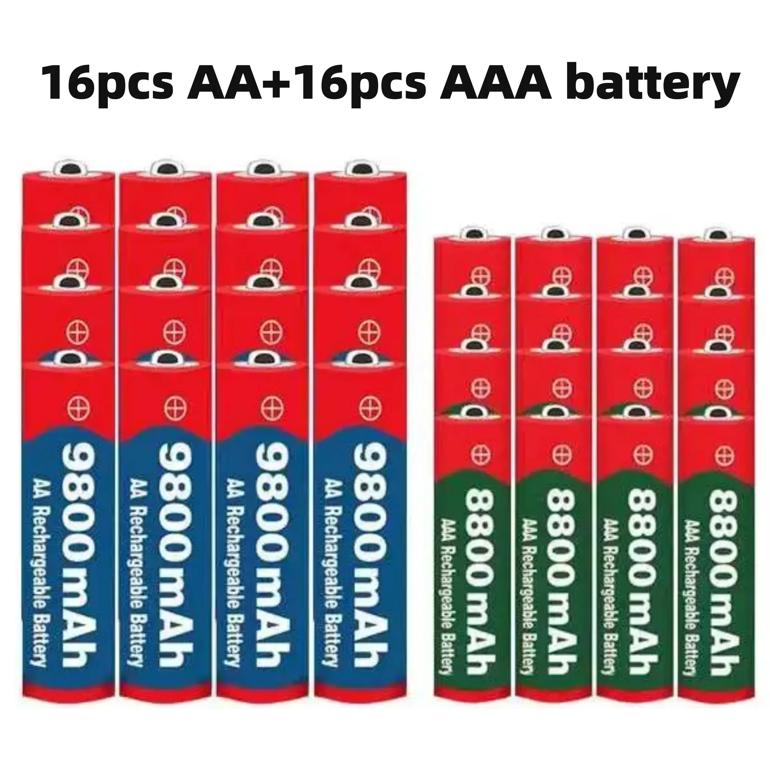 2024 New 1.5V AA 9800mAh+1.5V AAA 8800mAh Lithium ion Rechargeable Battery 1.5V Clock Toy Camera Battery