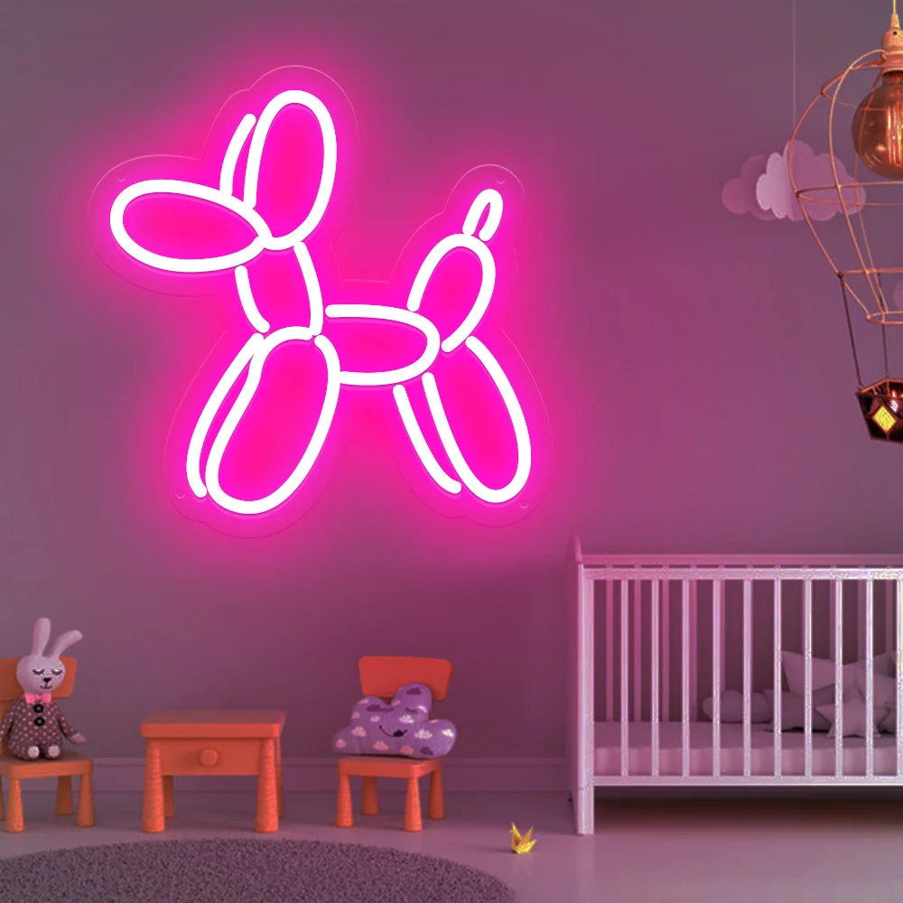 Balloon Dog Neon Sign Cute Animal Lamp Kids Birthday Gift Bedroom Store Club Home Party Wall Personalization Decorate LED Light