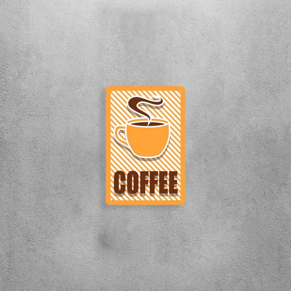 BEUIWJHE Coffee, Coffee Mug, Retro Cafe Wall Decor Tin Sign, Orange, Fun Home Bar Club Farm Man Cave Toilet Restaurant Tin Paint