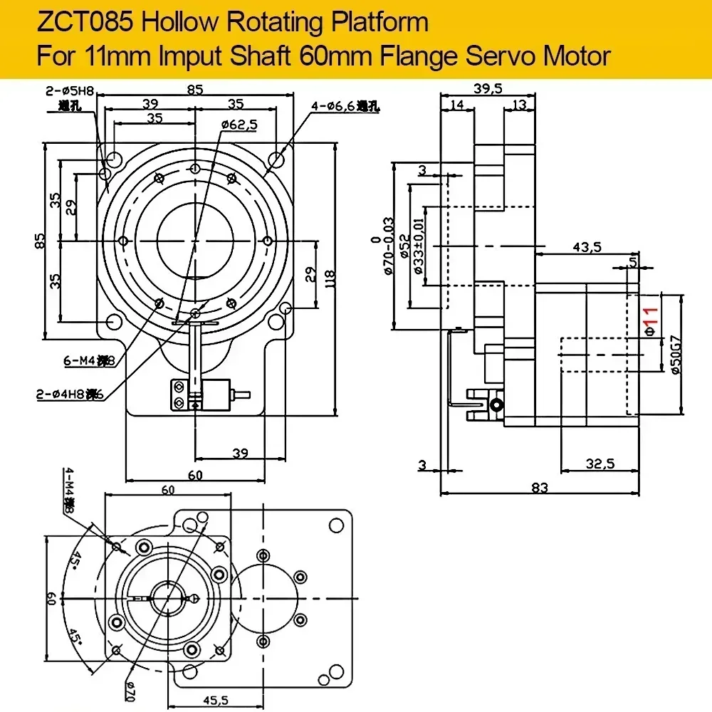 Variant: ZCT085-11mm 60 Servo