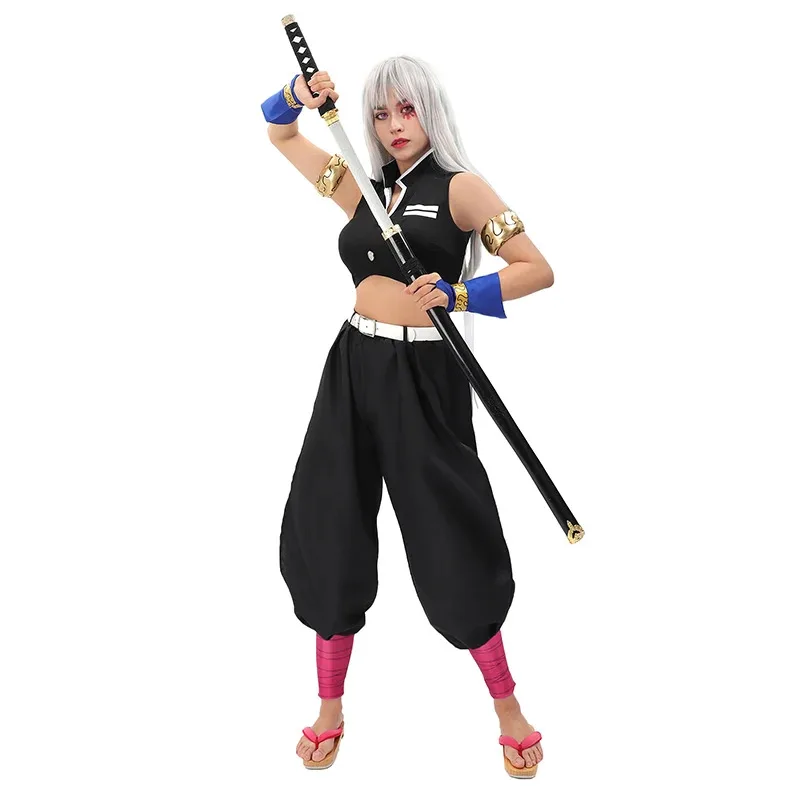

WENAM Woman Version Uzui Tengen Cosplay Costume Team Uniform Party Carnival Black Suit Anime Halloween Party Clothes