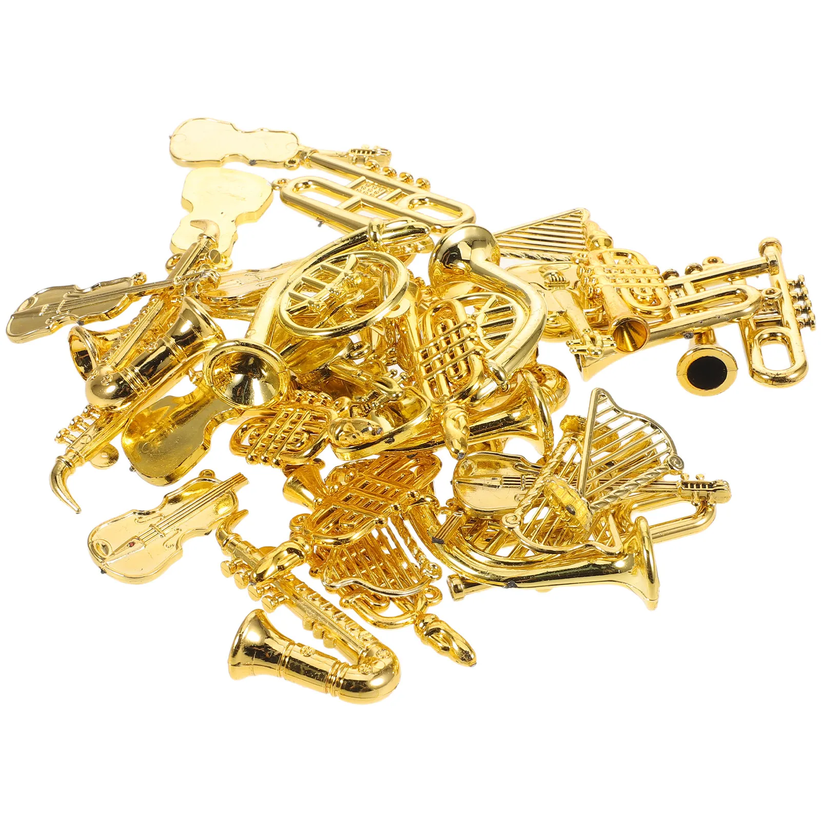 

35Pcs Miniature Musical Instruments Set Compact Mini Instruments Collection for Dollhouse Decoration Realistic Guitar Trumpet