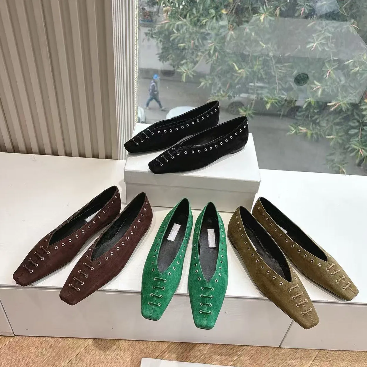 

Le Fu Shoes Women's British Style Black Flat Leather Shoes Autumn/Winter Bean Commuting Single Shoes Professional Work Shoes