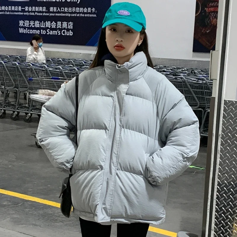 Parkas mulheres casaco de inverno simples quente engrossar estilo coreano casual estudantes baggy y2k concurso streetwear moda harajuku all-match