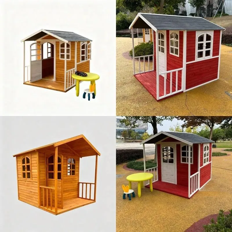 Large Outdoor Wooden Pet Playhouse for Dogs and Cats Sensory Interactive Fir House