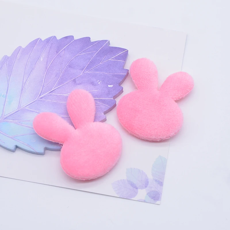 24Pcs 3.2*4cm Double Sided Suede Plush Kawaii Rabbit Appliques for Clothes Hat Leggings Sewing Patches DIY Headwear Accessories - view 3