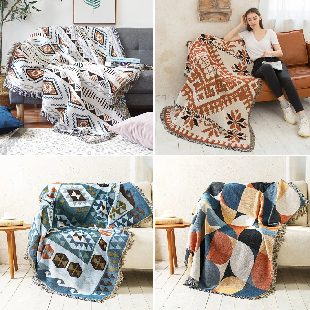 

Geometry Throw Blanket Sofa Towel Blanket For Couch Sofa Decorative Slipcover Throws Rectangular Stitching Travel Plane Blanket