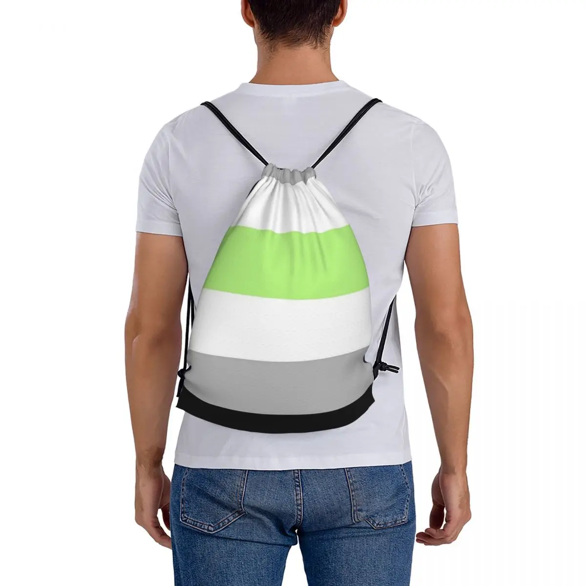 Agender Flag Rucksäcke lässig tragbare Kordel zug Taschen Kordel zug Bündel Tasche Sporttasche Bücher taschen für Mann Frau Studenten