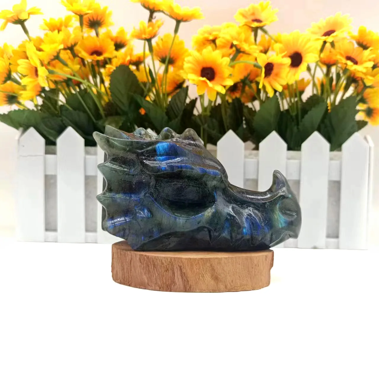 Imagem -05 - Crânios de Dragão Labradorite Natural Personalizados Crânios de Quartzo de Cristal Esculpidos Reiki Cura para Escultura Artística