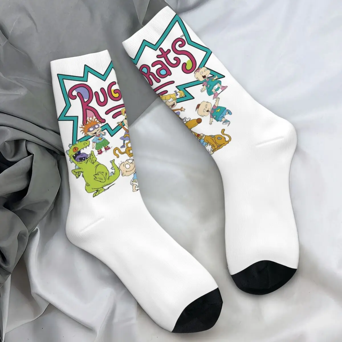 Unisex Men Socks Reptar Play Time Stockings Spring Kawaii Quality Socks Design Cycling Anti Bacterial Socks