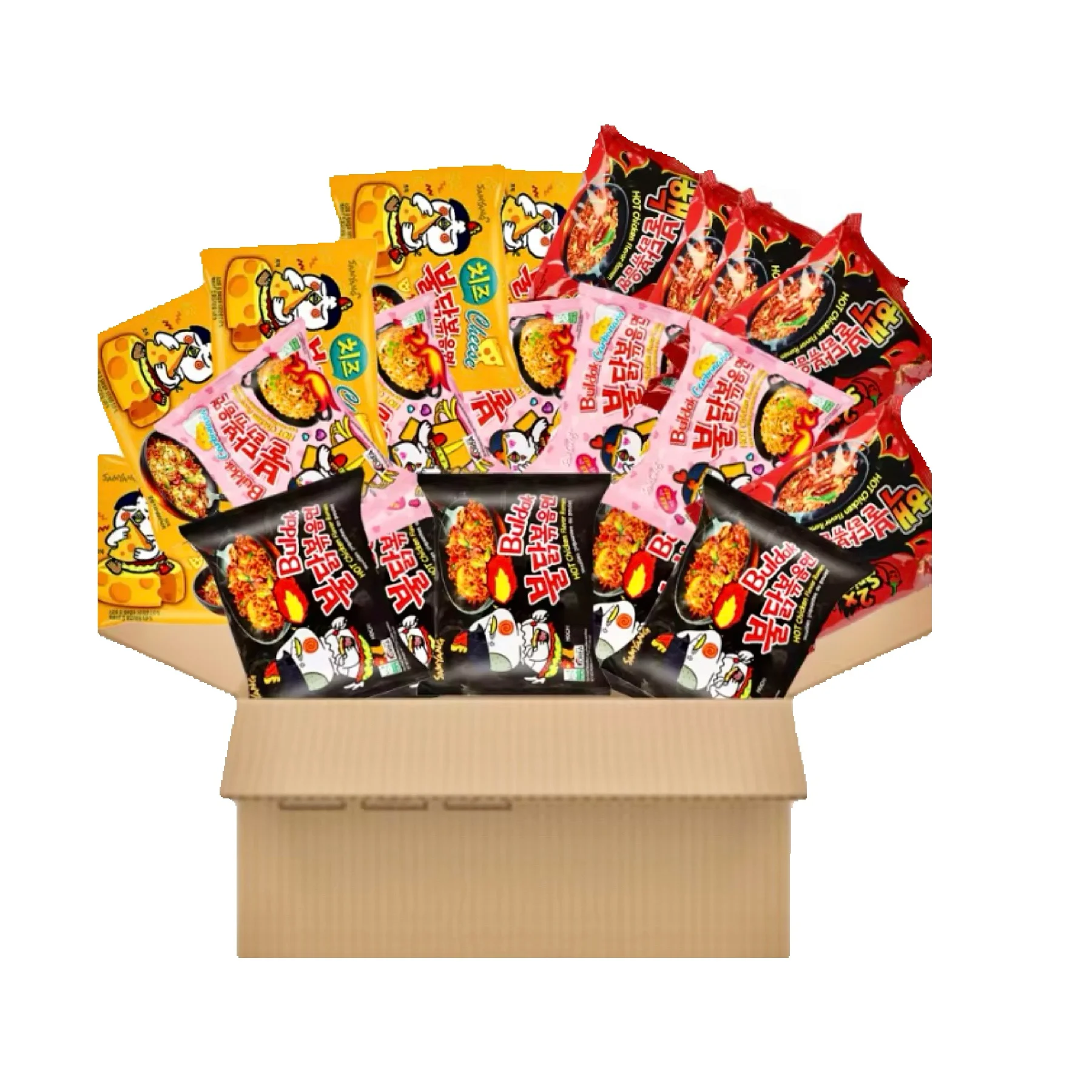 【شحن مجانيANDSANYANG BULDAK -RAMEN SPICKY 15PZ طعم مختلط