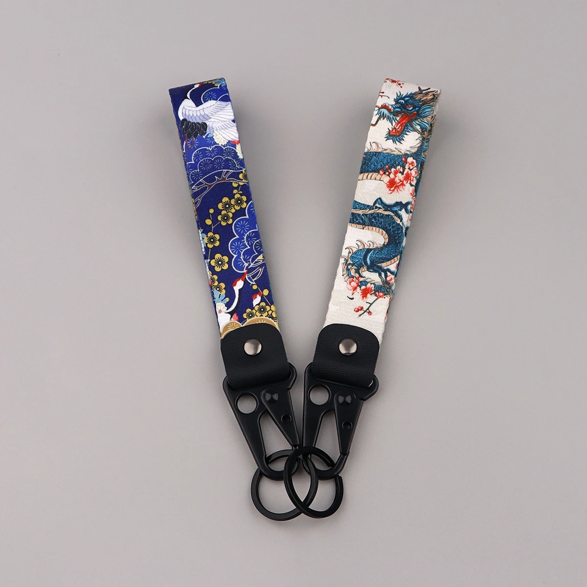 Van Gogh Keychain For Women Men Starry Sky Short Wrist Straps Japanese Waves Car Key Ring Holiday Gifts image 5