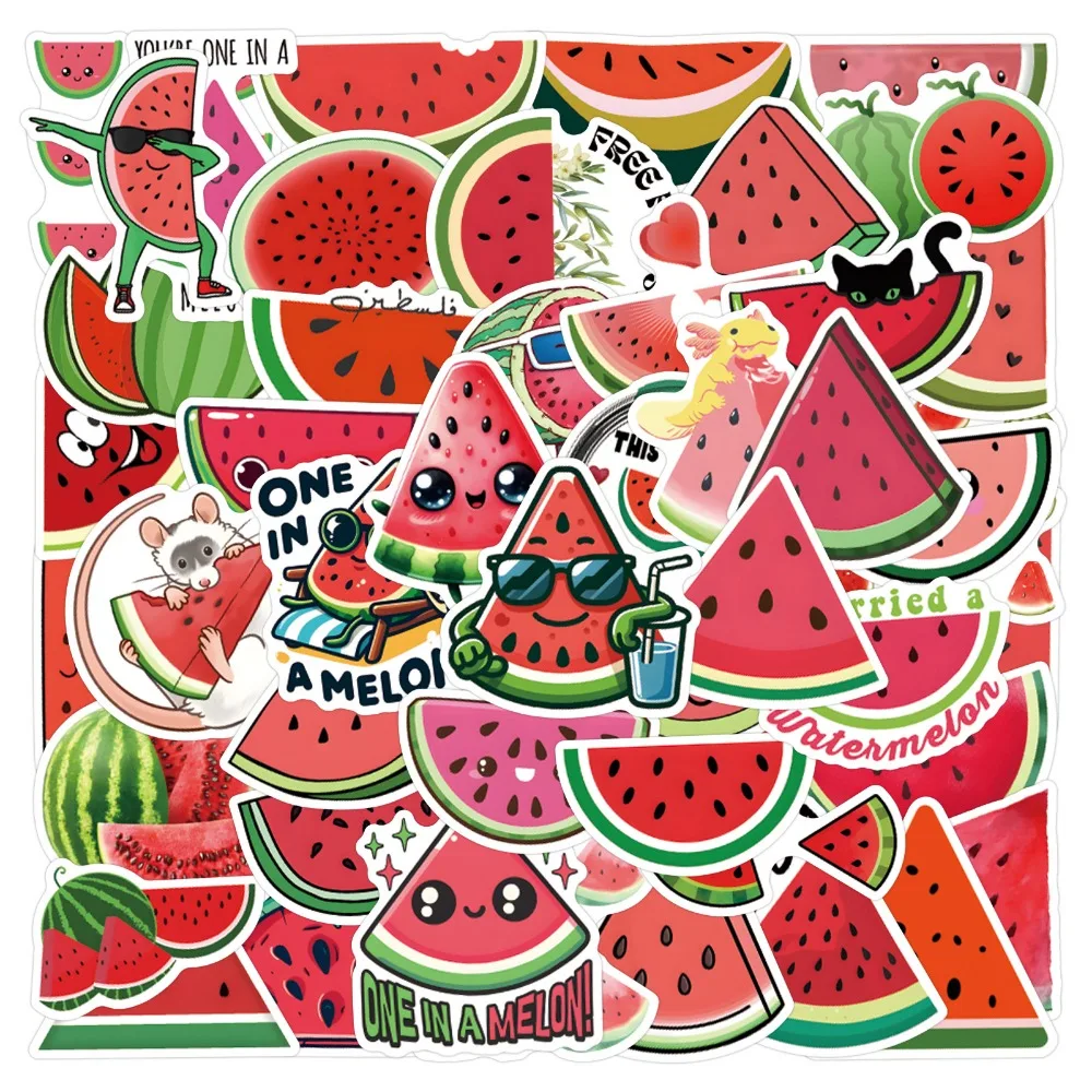 10/55Pcs New Watermelon Graffiti Stickers Skateboard Phone Case Computer Suitcase DIY Decorative Toy Kid Gift Waterproof Sticker