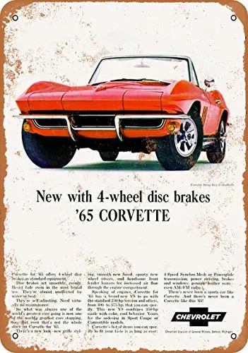 Metal Sign - 1965 Corvette - Vintage Look 4Wall Decor for Cafe beer Bar Decoration Crafts