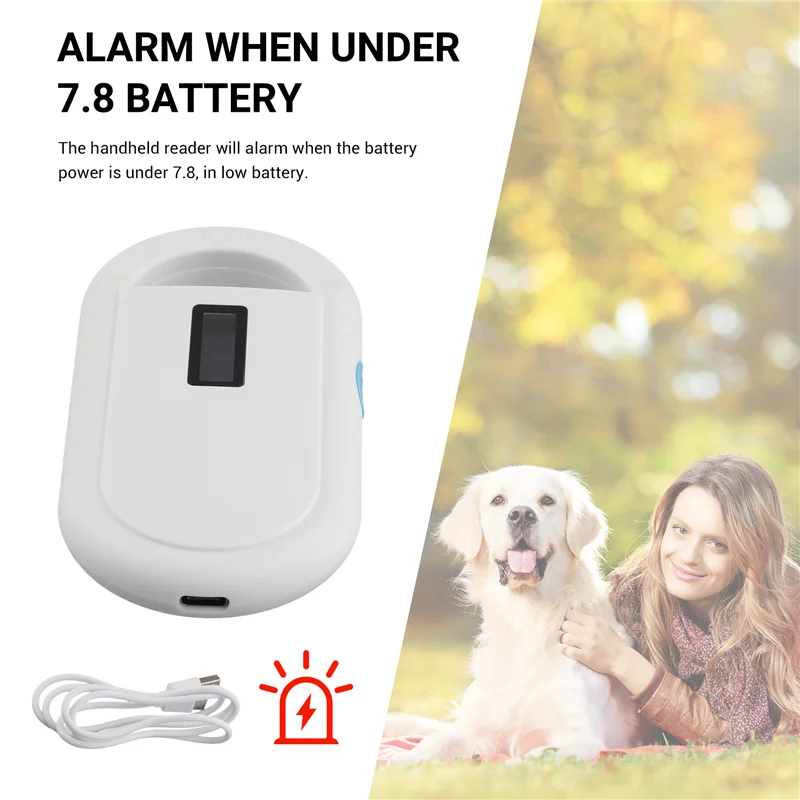 Lettore RFID B44C Lettore di microchip per animali domestici Lettore di chip per animali portatile Lettore RFID portatile Supporta ISO 11784/11785, FDX-B