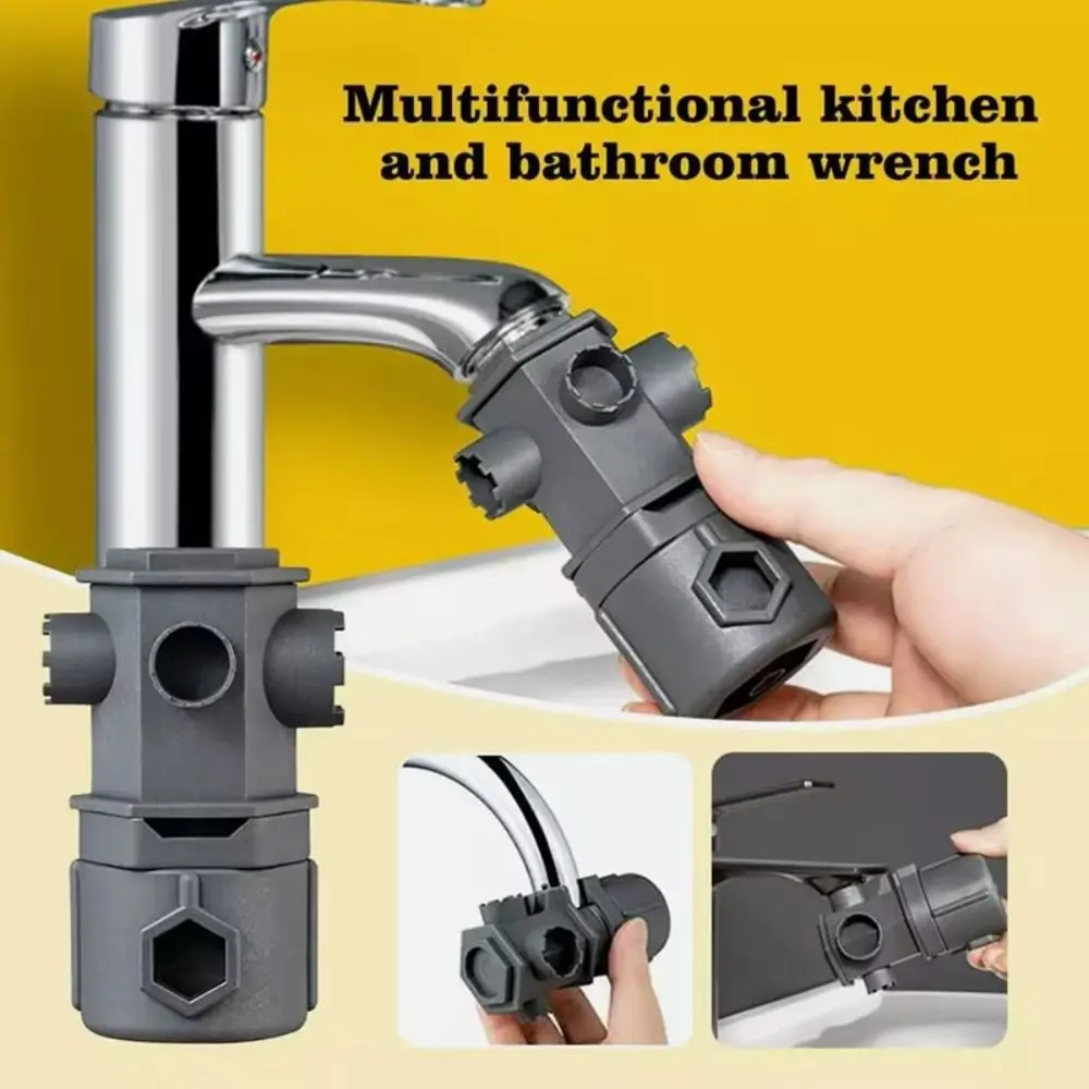 

Plastic Multifunctional Wrench Valve Core Disass Tap Aerator Removal Basin Faucet Repair Tool 16 in 1 Tap Water Leakage