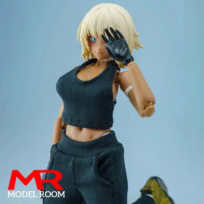 1/12 Scale Female Short Vest Overalls Clothes Model Fit 6'' Romankey CRAZY FIGURE Snail Shell Soldier Action Figure Body Dolls