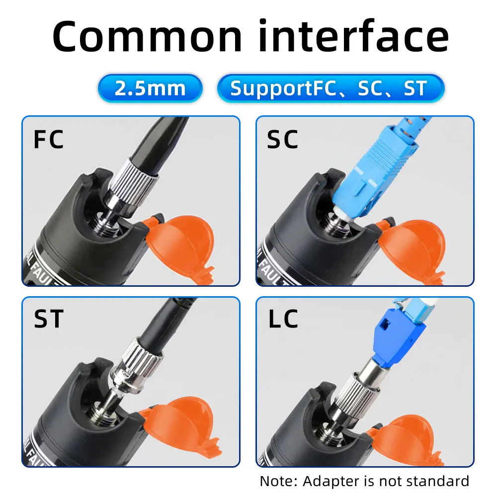 SAIVXIAN 60MW/50MW30MW/20MW/10MW/5MW Visual Fault Locator Fiber Optic Cable Tester 10-60Km Range VFL FC/SC/ST Optic