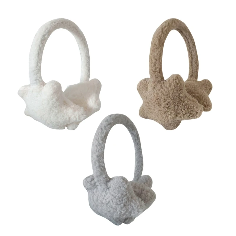 Cache-oreilles en forme d'étoile en peluche, couvre-oreilles pour temps froid, protège-oreilles pour activités hivernales pour