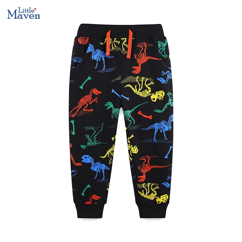 

Little Maven Autumn Clothes for Teenagers Embroidered Dinosaurs Children's Clothing for Baby Boys Pants Cotton Trousers for Kids