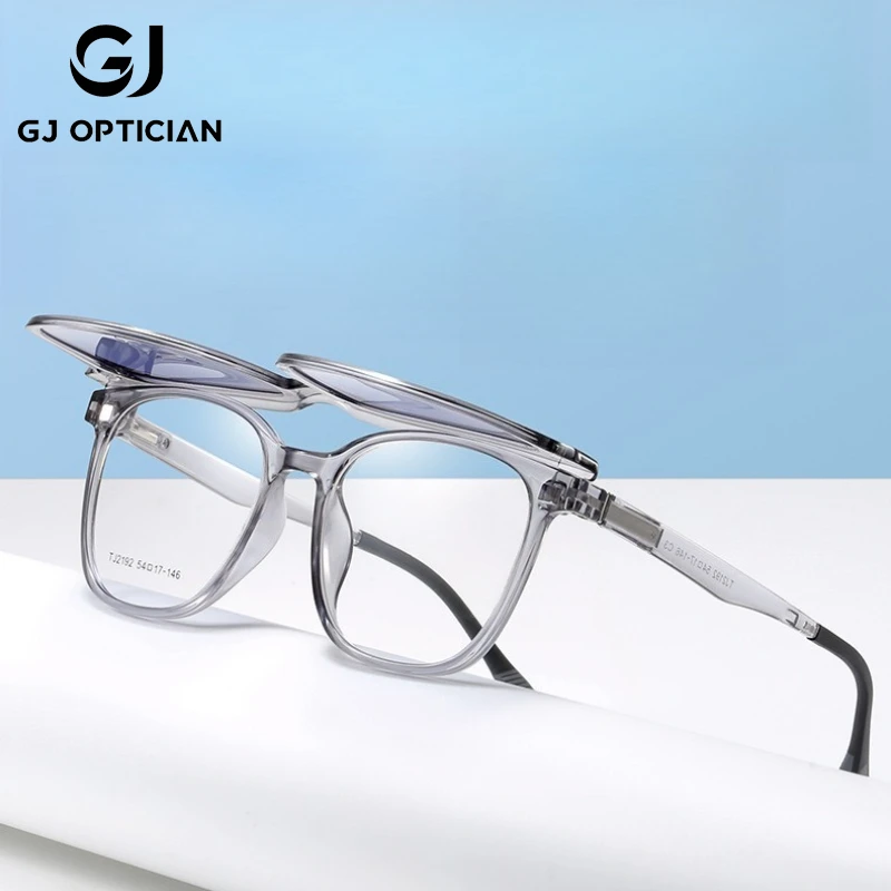 

GJ OPTICIAN новые пластиковые титановые очки с магнитными рукавами, поляризационные солнцезащитные очки с защитой от синего света, очки для чтения по рецепту