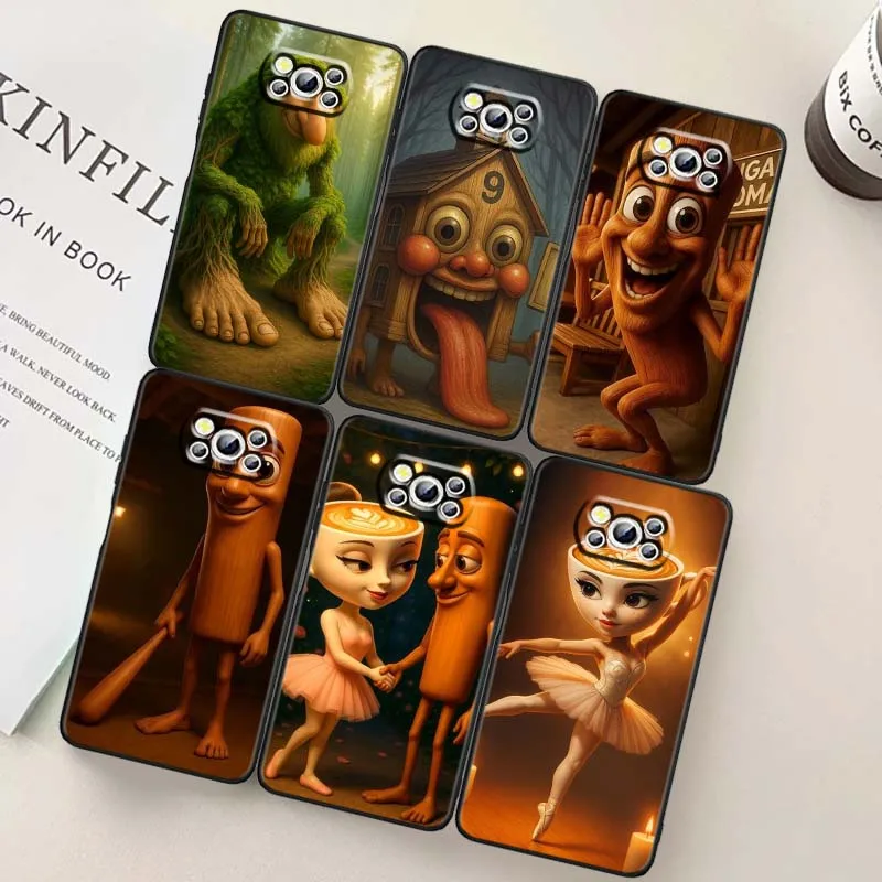 

TungTungTungSahur Cool Phone Case For Xiaomi Mi Poco F3 F4 F5 F6 X3 X4 X5 X6 X7 M3 M4 M5s M5 M6 GT Pro 5G Black Cover