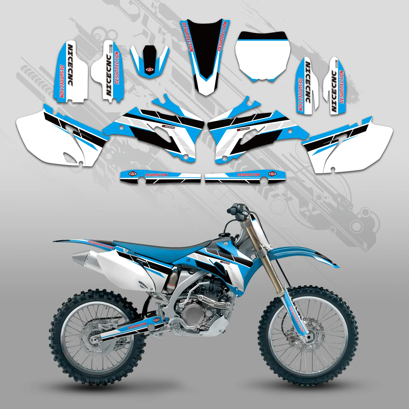 NICECNC For Yamaha YZ250F YZ450F YZF 250 450 2006 2007 2008 2009 Motorcycle Fairing Graphics Background Decals Sticker Customize