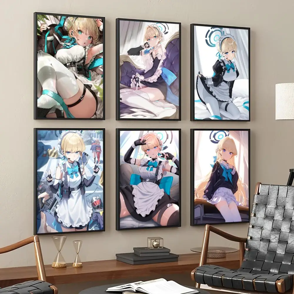 Blue Archive Asuma Toki Anime Game swimsuit Sexy Girl Poster Stickers Living Room Bedroom Entrance Cafe Wall Art Decoration