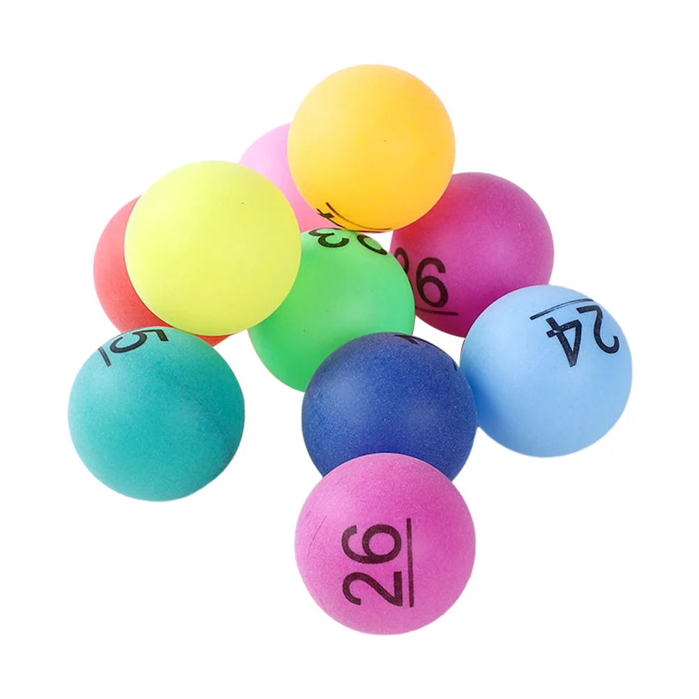 

50 Pcs Table Tennis Balls Color Number Plastic Props Lottery Sphere Party Numbered Picking Raffle